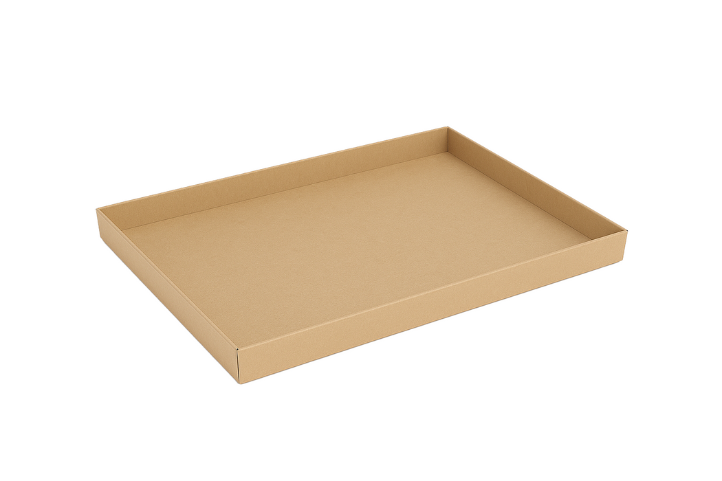 Tapa plana marrón de cartón Noa 390x290mm A60mm - 100Uds