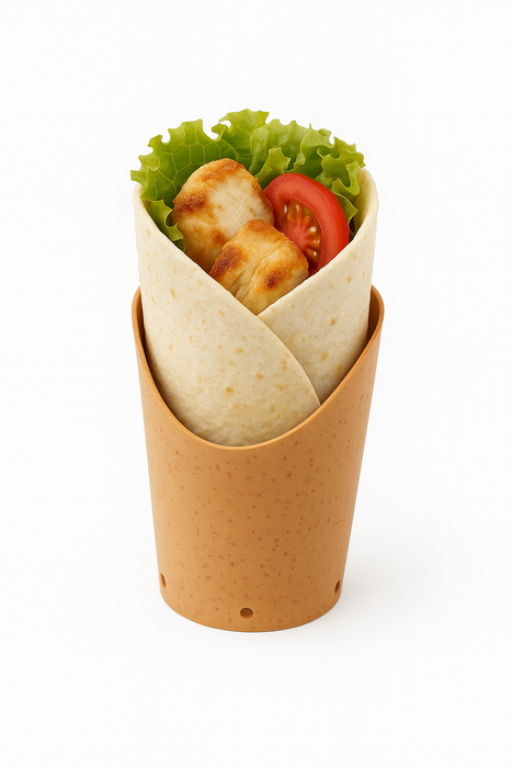 Caja para Wrap reutilizable color Kraft 230ml A118mm - 10Uds