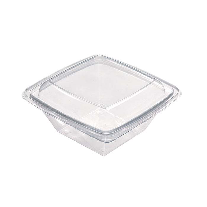 Ensaladera PET cuadrada transparente (sin Tapa) 1000ml 195x195mm A70mm - 100Uds