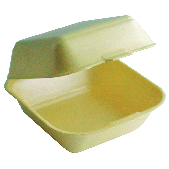 Caja amarilla para hamburguesa dobles 130x132mm A68mm - 125Uds