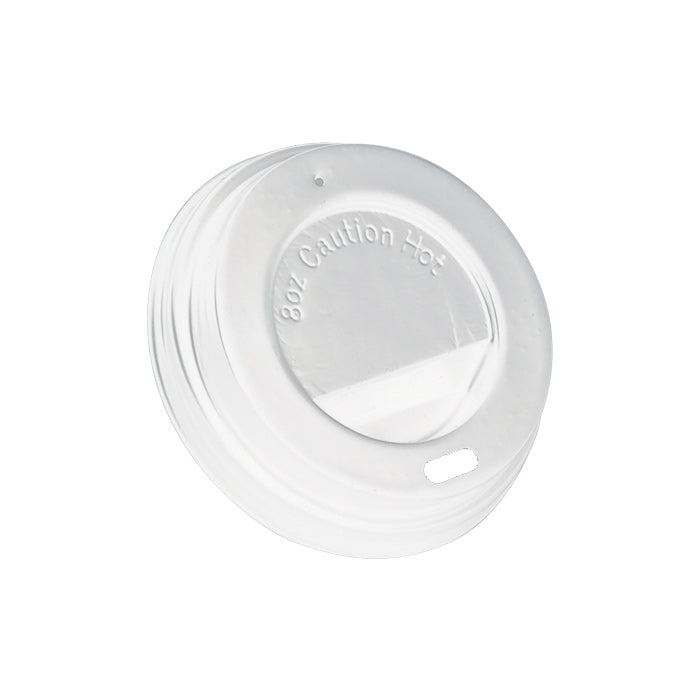 Tapa cúpula blanca de PS con pico vertedor Ø80mm - 100Uds