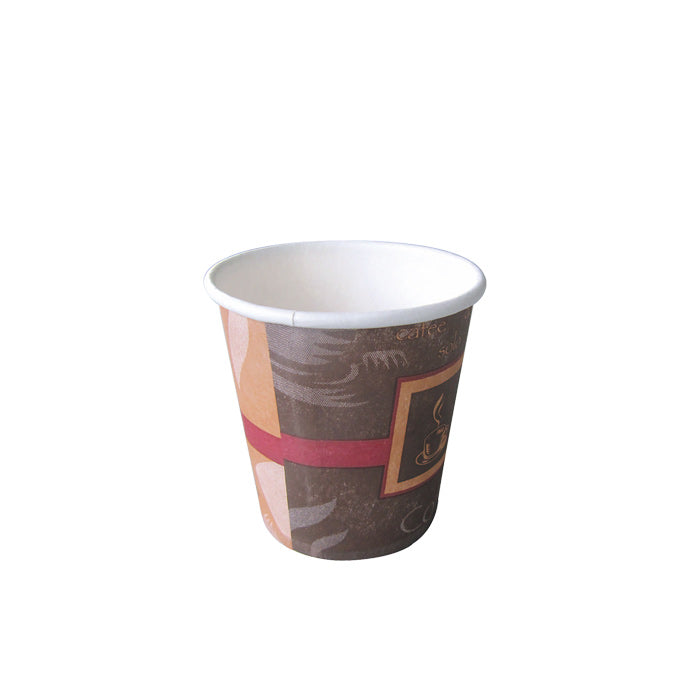 Vaso de cartón marrón decoración Pasión 120ml A62mm - 100Uds