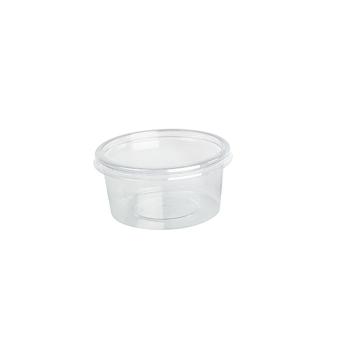 Tarrina Deli PET redonda transparente con tapa plana 250ml Ø100mm A50mm - 50Uds