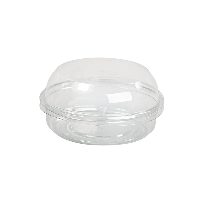 Tarrina Deli PET redondo transparente con tapa cúpula 125ml Ø100mm A48mm - 50Uds