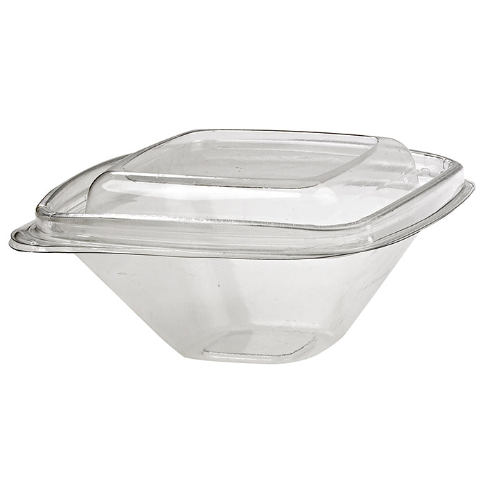 Envase Deli PET cuadrado transparente con tapa 250ml 128x128mm A55mm - 50Uds