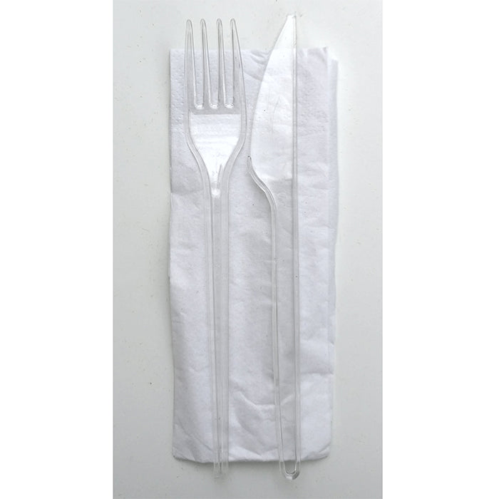 Kit 3/1 cubiertos transparente A165mm - 50Uds