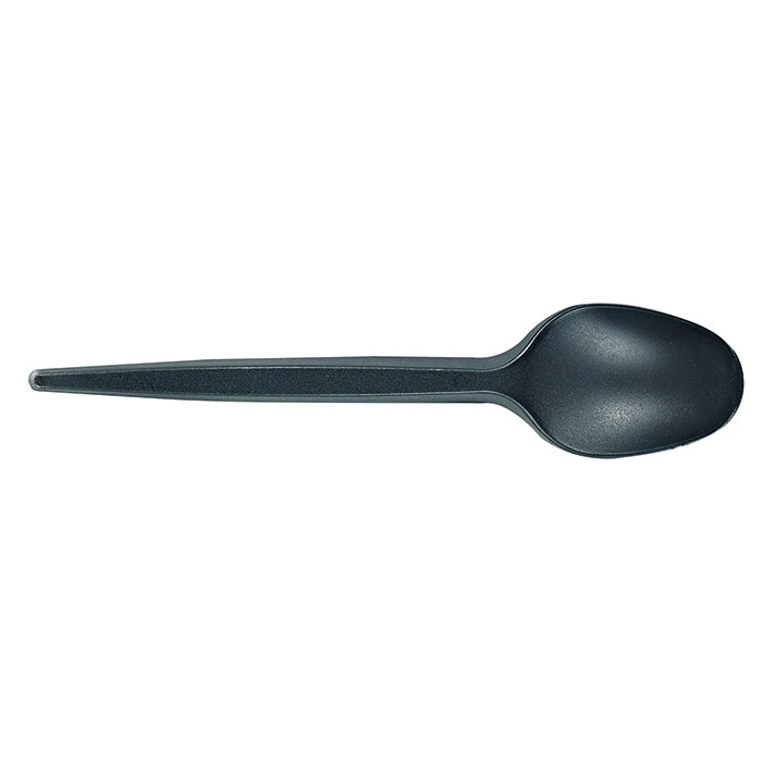 Cuchara en PS negro 155mm - 100Uds