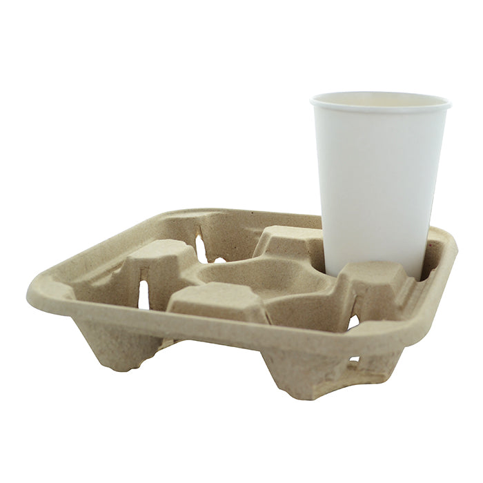 Portavasos de celulosa para 4 vasos 220x220mm A40mm - 300Uds