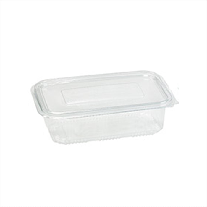 Ensaladera con tapa bisagra rectangular transparente PET 1350ml 230x175mm A55mm - 50Uds