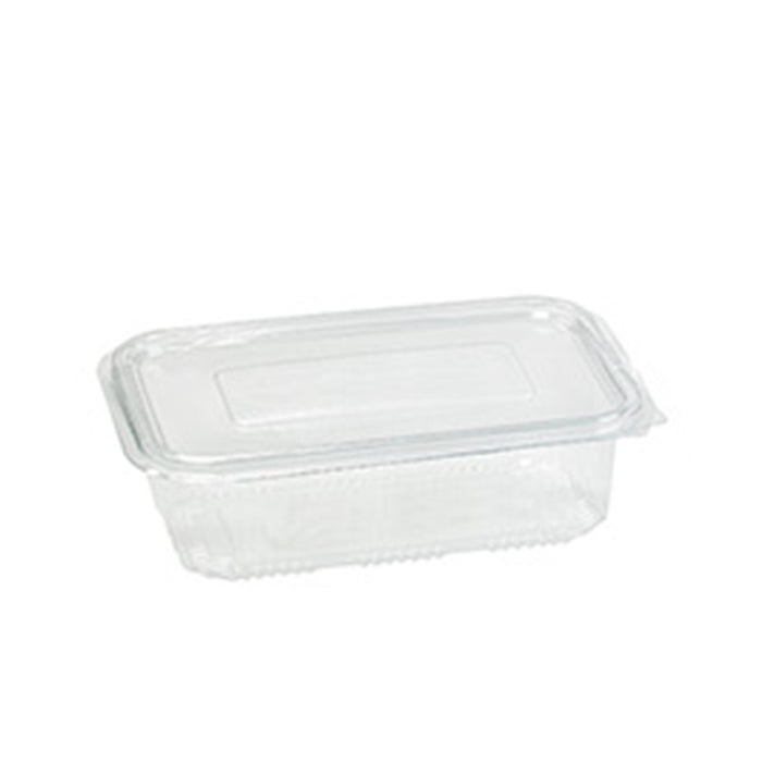 Ensaladera con tapa bisagra rectangular transparente PET 780ml 195x130mm A50mm - 50Uds