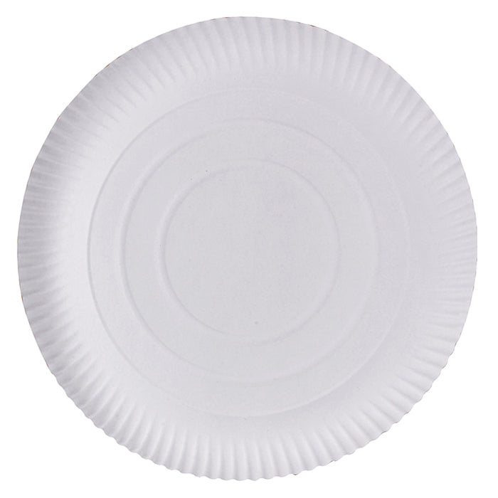 Plato redondo de cartón blanco Ø320mm - 50Uds