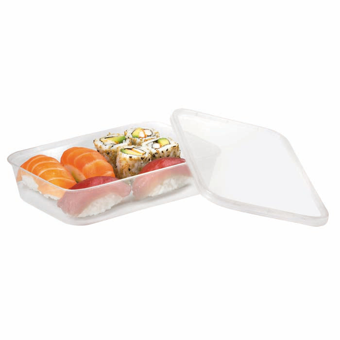 Caja rectangular PP con tapa. 500ml 176x121mm A38mm - 50Uds