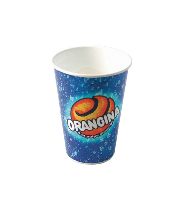 Vaso de cartón decoración Orangina 480ml - 1000Uds