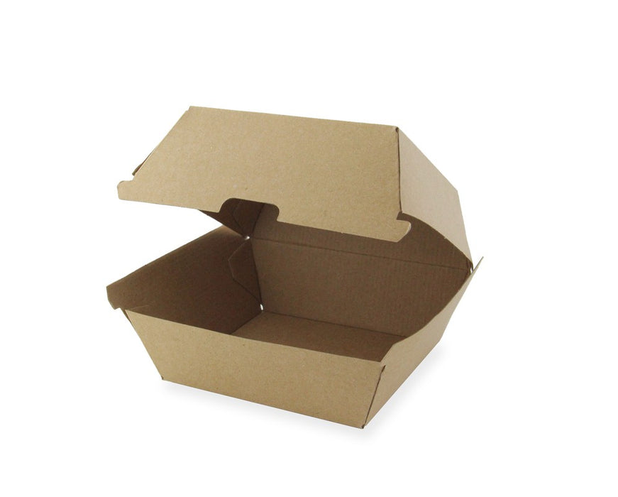 Caja de cartón kraft para hamburguesas microcanal 145x130mm A78mm - 50Uds