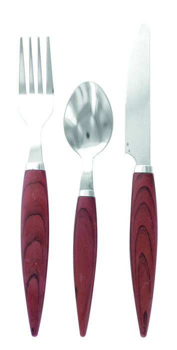 Kit 3/1 cubiertos inox con mango negro: Cuchillo, tenedor, cuchara A185mm - 50Uds