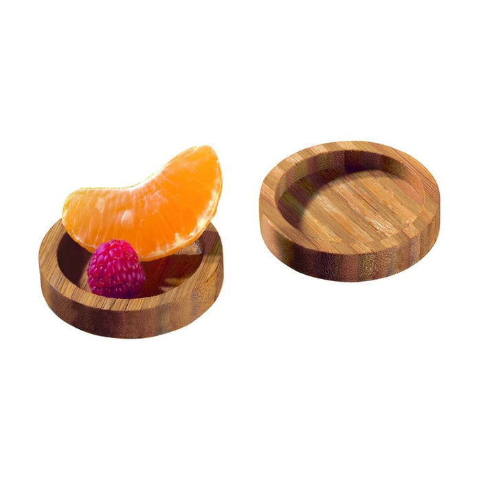 Mini plato redondo de bambú Cheng Color Natural Ø50mm - 24Uds