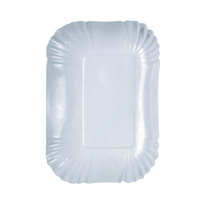 Plato hondo ovalado de cartón laminado blanco 180x130mm A30mm - 250Uds