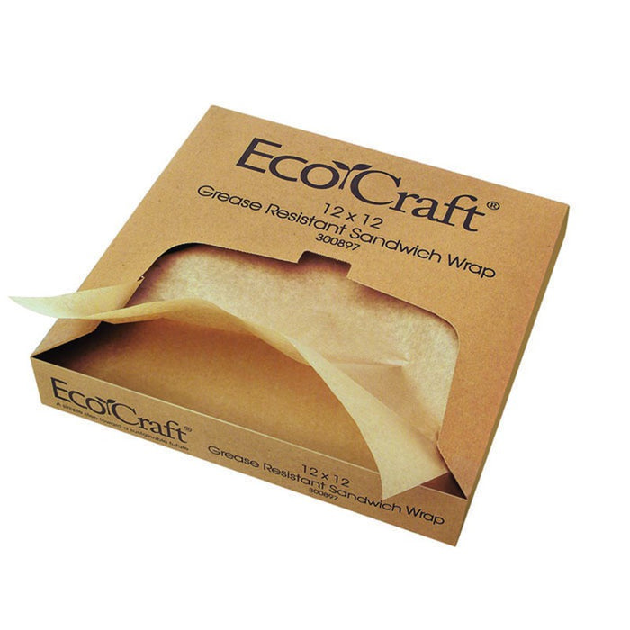 Papel kraft antigrasa en caja dispensadora 376x406mm - 1000Uds