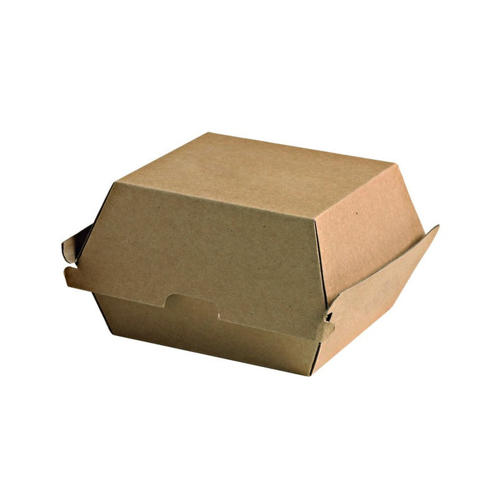 Caja de cartón kraft para hamburguesas microcanal 145x130mm A100mm - 50Uds