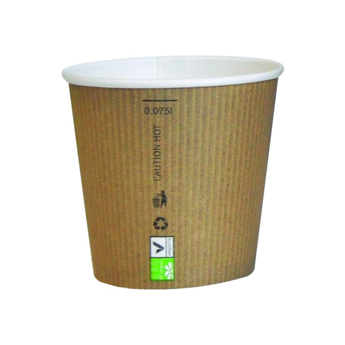 Vaso Nature Cup de cartón kraft estriado 90ml A52mm - 50Uds