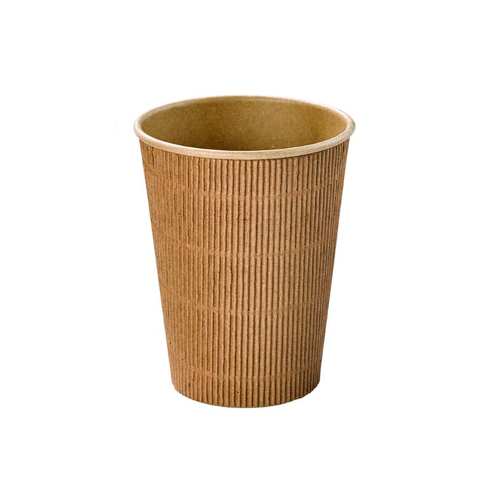 Vaso Rippley de cartón corrugado beige 350ml A112mm - 25Uds