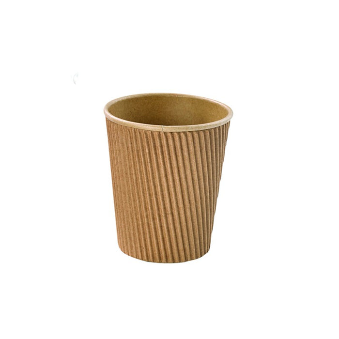 Vaso Rippley de cartón corrugado beige 230ml A93mm - 25Uds
