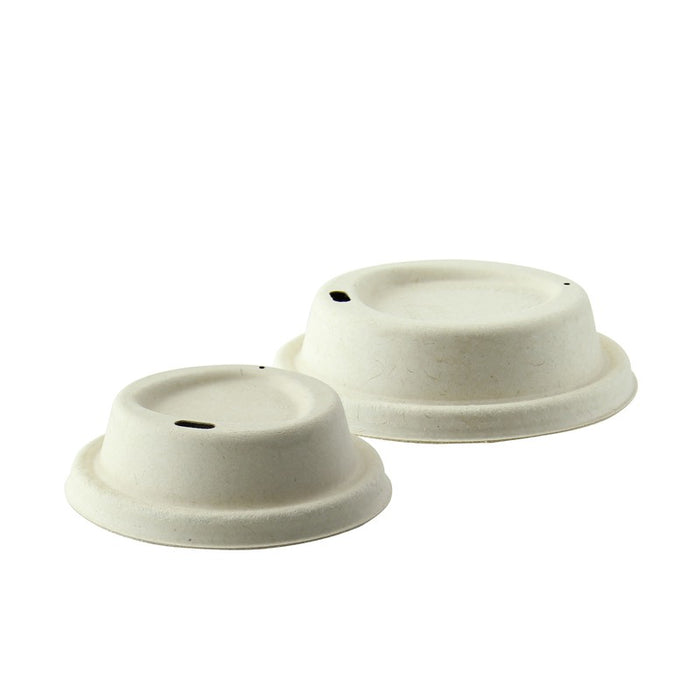 Tapa cúpula marrón con pico vertedor de pulpa para bebida caliente Ø80mm - 100Uds