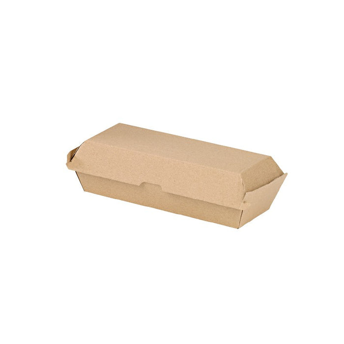 Caja de cartón kraft para Hot Dog microcanal 238x98mm A70mm - 25Uds