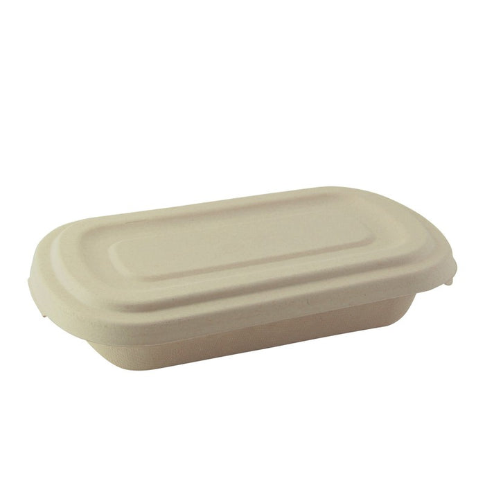 Tapa plana rectangular marrón de pulpa 269x139mm A16mm - 125Uds