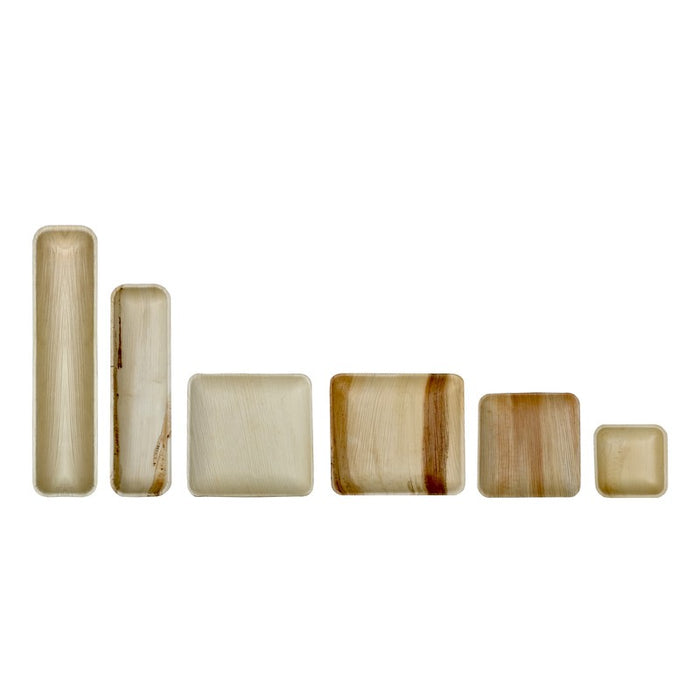Bandeja rectangular de hoja de palmera 325x90mm A25mm - 10Uds