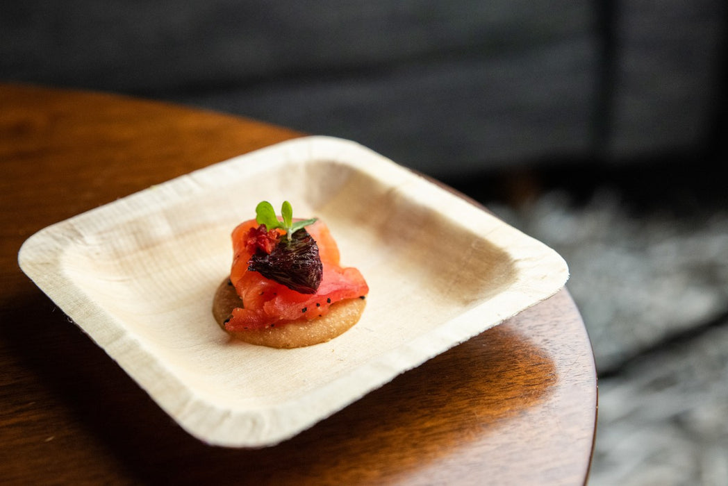 Plato de madera cuadrado SCANDINAVIE 140x140mm A25mm - 50Uds