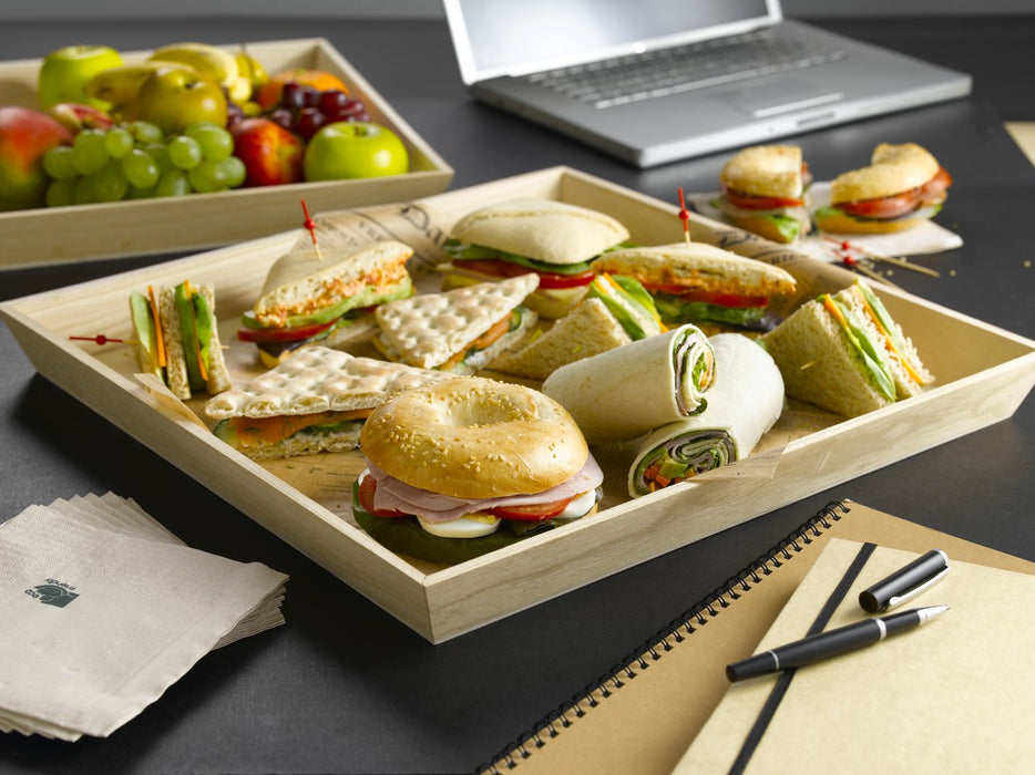 Bandeja rectangular de madera Noa 390x150mm A40mm - 10Uds