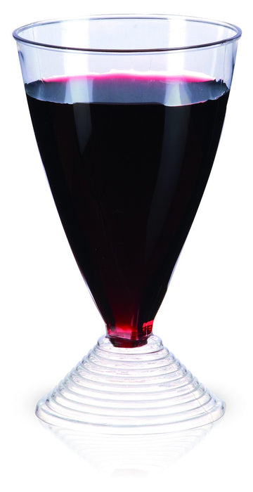 Vaso para vino de plástico transparente reutilizable en PS 150ml A120mm - 6Uds