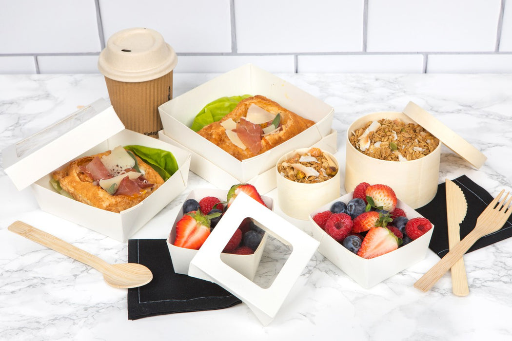 Tarrina de cartón kraft para caliente/frío 360ml Ø90mm A89mm - 50Uds