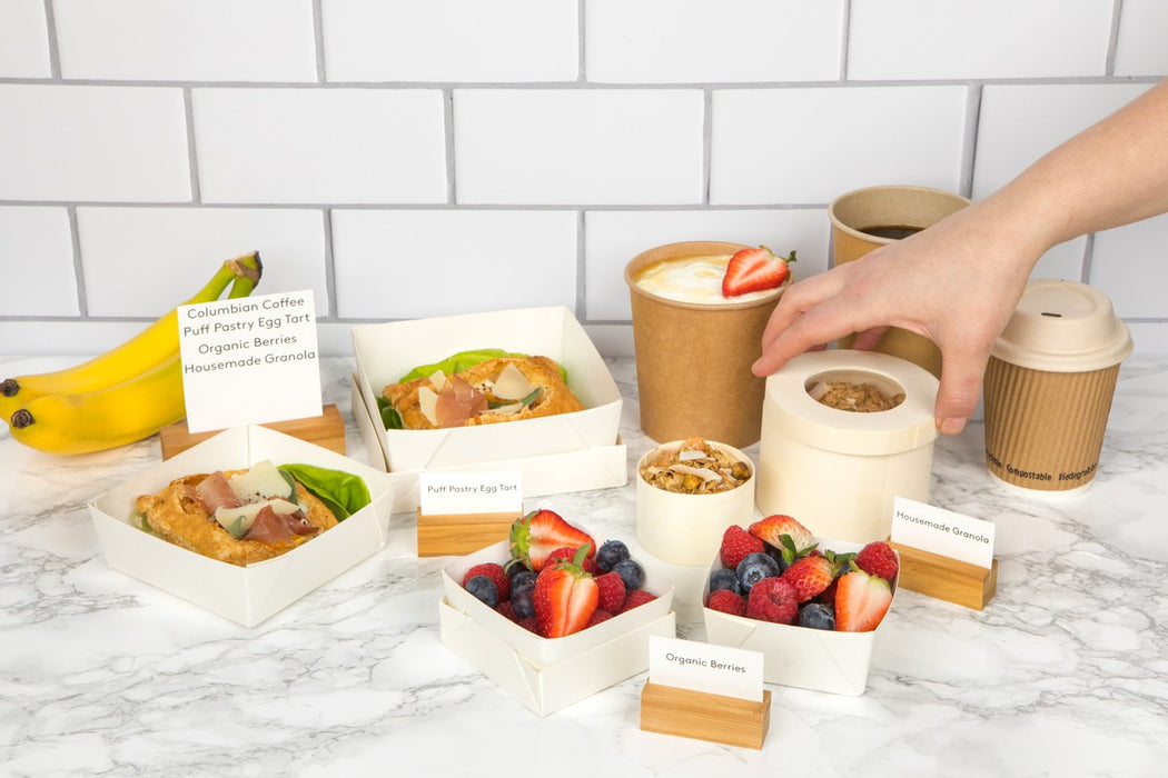 Vaso sopa cartón kraft para caliente/frío con tapa 560ml A118mm - 25Uds