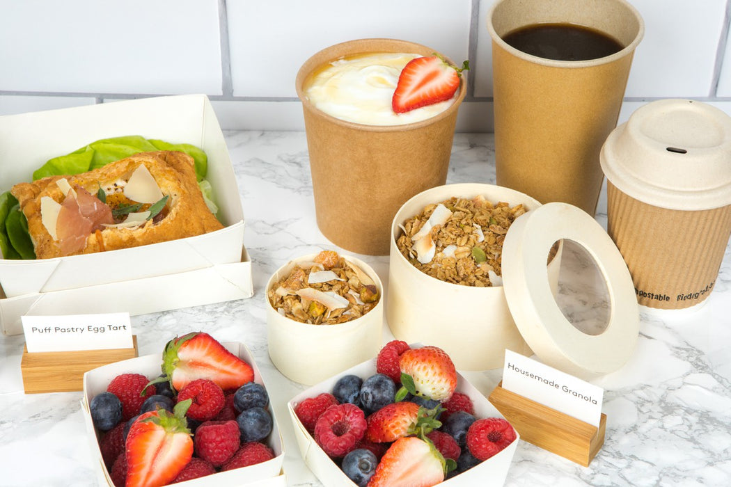 Vaso sopa cartón kraft para caliente/frío con tapa 560ml A118mm - 25Uds