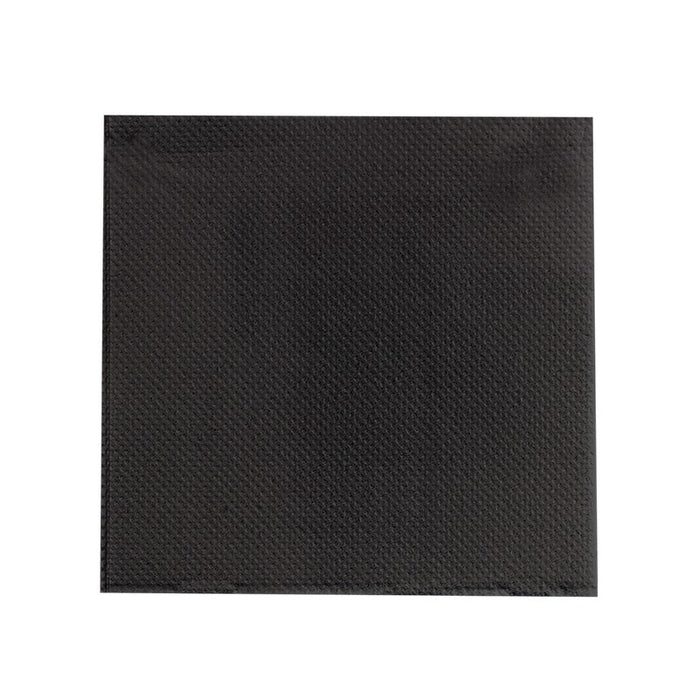 Servilleta micropunto de papel de 2 capas negra 380x380mm - 40Uds