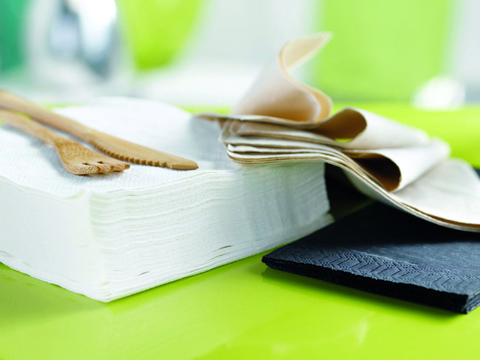 Servilleta micropunto de papel de 2 capas negra 380x380mm - 40Uds