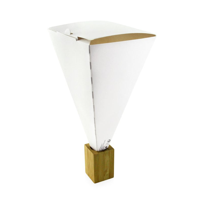 Cono de cartón blanco para snack 90x90mm A190mm - 25Uds