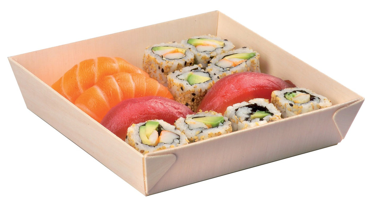 Bandeja de madera cuadrada Samouraï 171x170mm A37mm - 100Uds