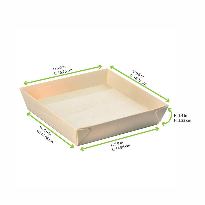 Bandeja de madera cuadrada Samouraï 171x170mm A37mm - 100Uds
