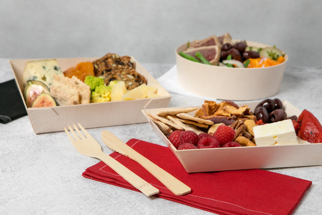 Bandeja de madera cuadrada Samouraï 171x170mm A37mm - 100Uds