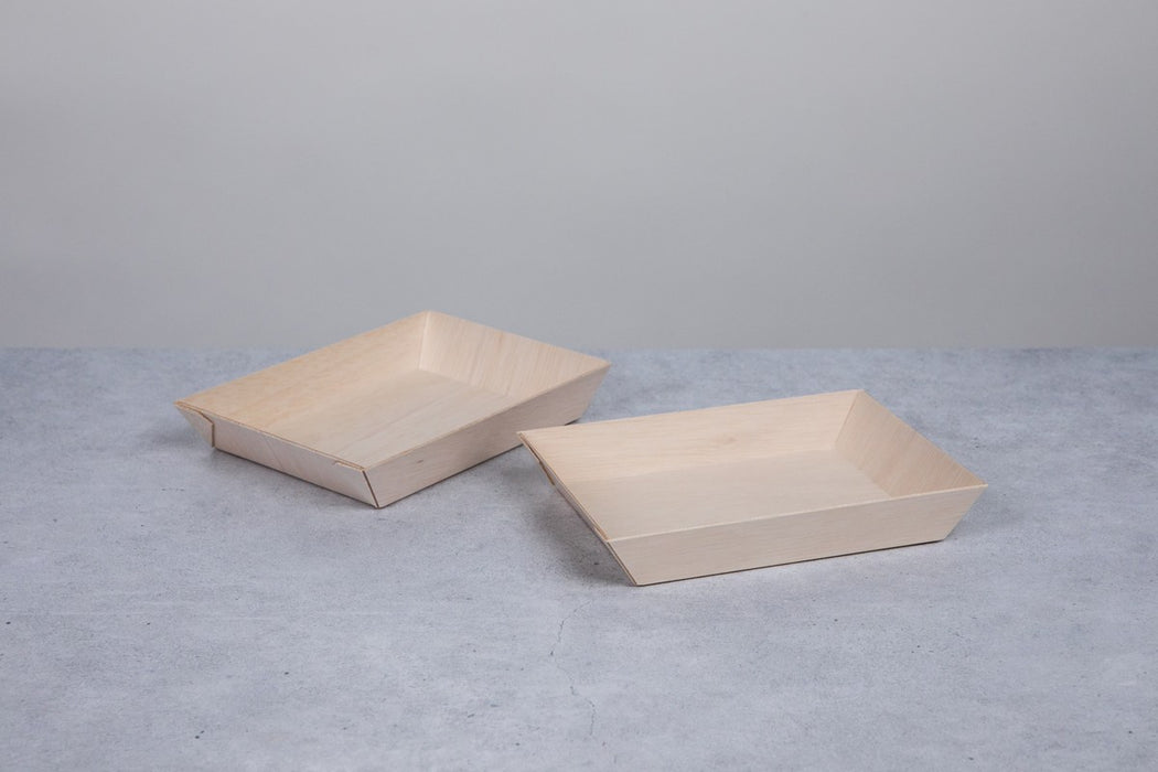 Bandeja de madera rectangular Samouraï 180x130mm A29mm - 100Uds