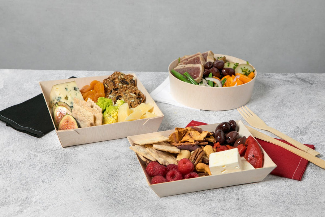 Bandeja de madera rectangular Samouraï 180x130mm A29mm - 100Uds