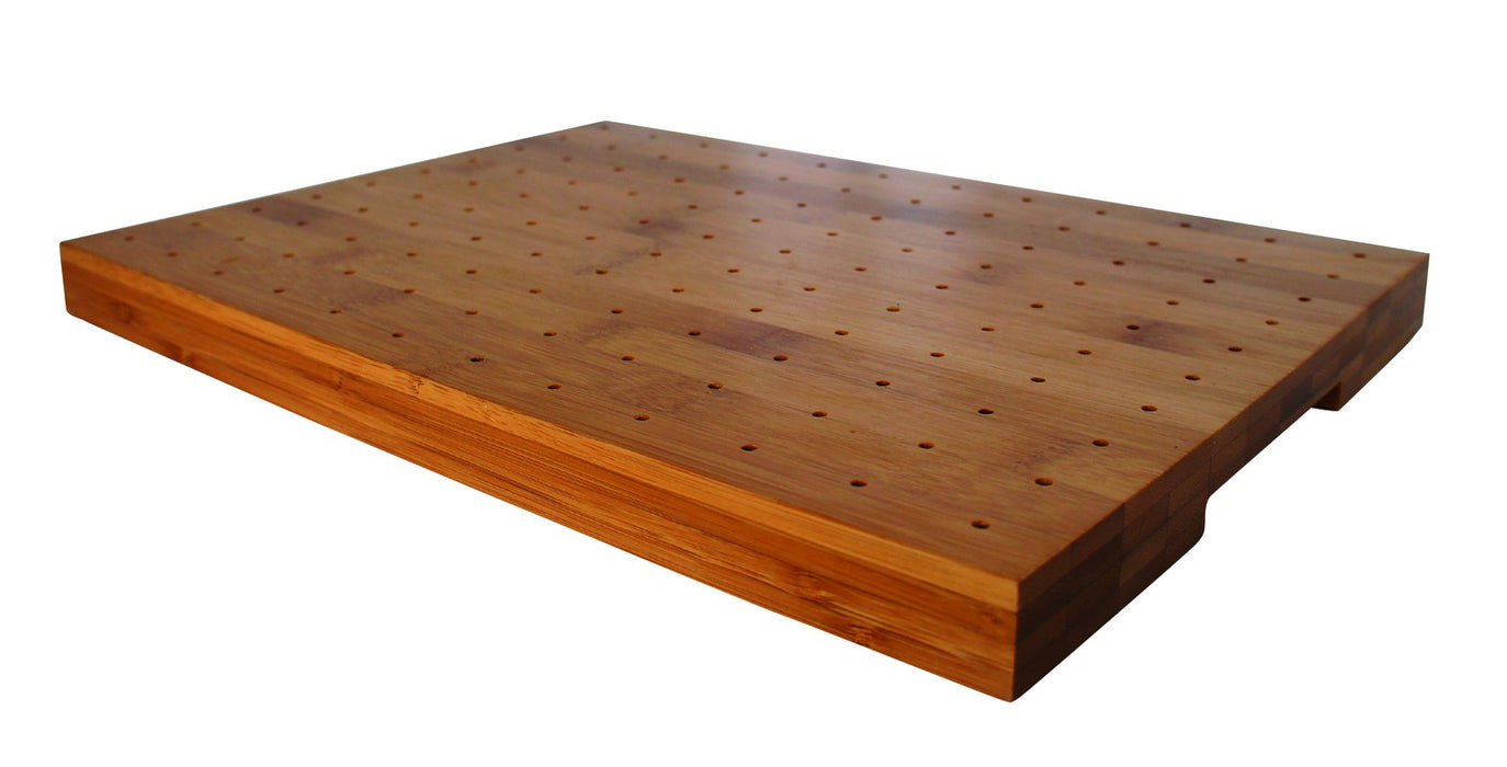 Soporte rectangular de bambú para 120 pinchos 300x250mm A23mm - 1Uds