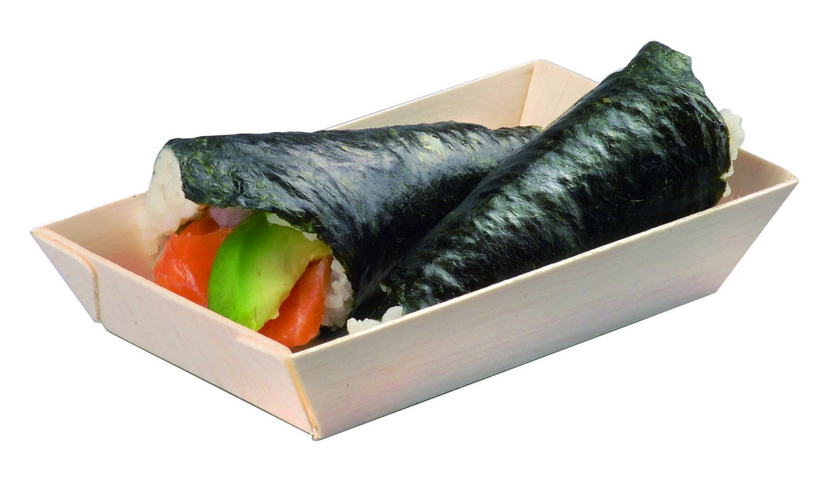 Bandeja de madera rectangular Samouraï 155x85mm A28mm - 100Uds