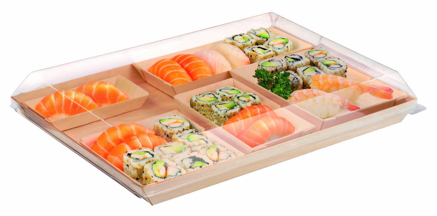 Bandeja de madera rectangular Samouraï 384x278mm A27mm - 50Uds