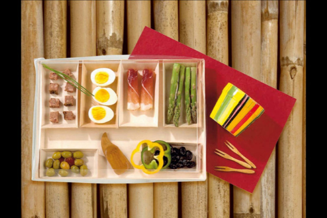 Bandeja de madera rectangular Samouraï 384x278mm A27mm - 50Uds