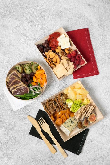 Bandeja de madera rectangular Samouraï 384x278mm A27mm - 50Uds