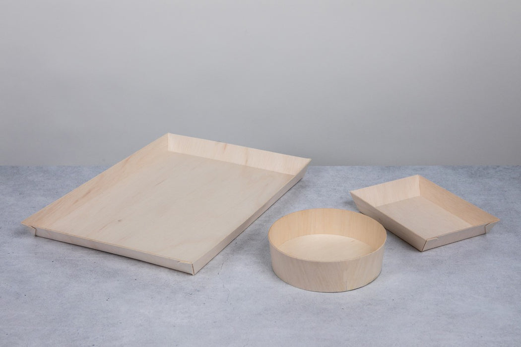 Bandeja de madera rectangular Samouraï 384x278mm A27mm - 50Uds